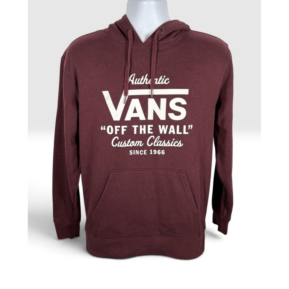 Vans Men's Off The Wall Custom Classics Hoodie Sz Small Burgundy/Maroon -2256